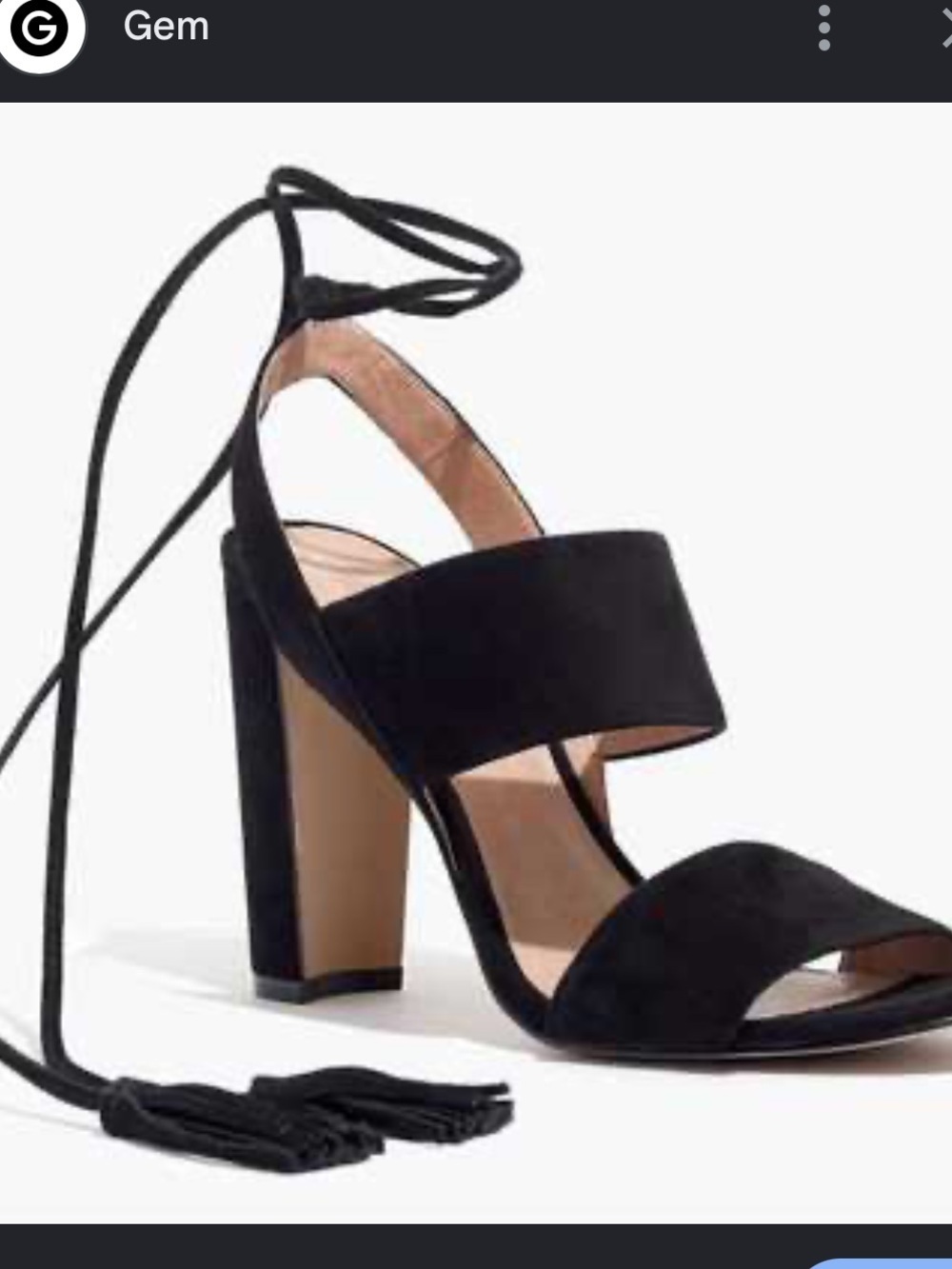 Madewell the Octavia Black Suede Strappy Block Heel Sandals